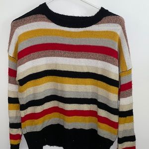 Multicolored stripped sweater.